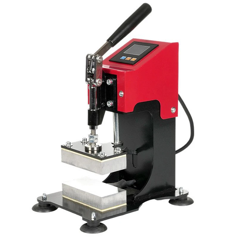Manual Mini Pressing Machine Top and Bottom Plate High-Temperature Heating Press 6x12cm Manual Double-Sided Heating Press