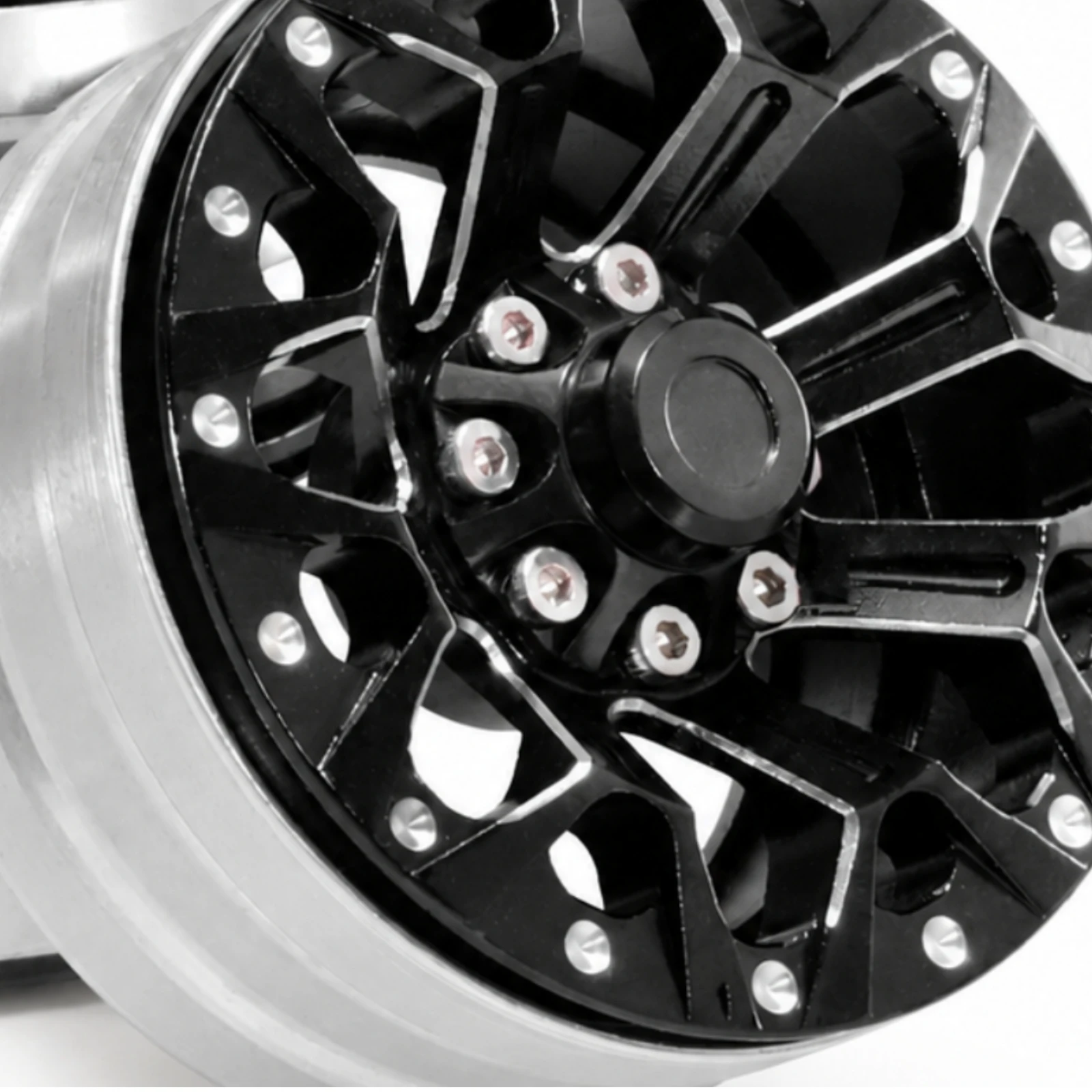 4 Pieces RC Wheel Hub Easy to Install 1.9 Inch Aluminum Alloy RC Crawler Wheel Hub 1.9 Inch Beadlock Wheels Crush Resistant