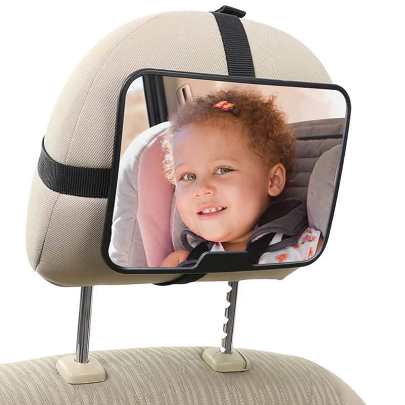 調整可能な耐衝撃ベビーカーミラー-後ろ向き幼児用-広範囲でクリアな視界-簡単設置