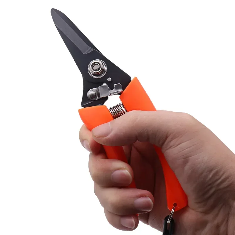 Cizalla de reparación de ramas de árbol con hoja de acero inoxidable para ennegrecimiento, cortadora con mango de PVC, tijeras de podar para jardines, herramientas manuales para jardinería