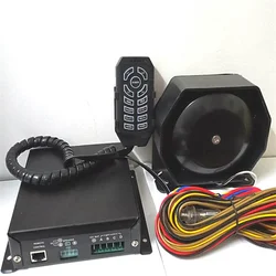 CJB250B 200W Police Siren amplifiers Emergency car alarm 8 Warning tones with microphone,4 light switches with Iron horn