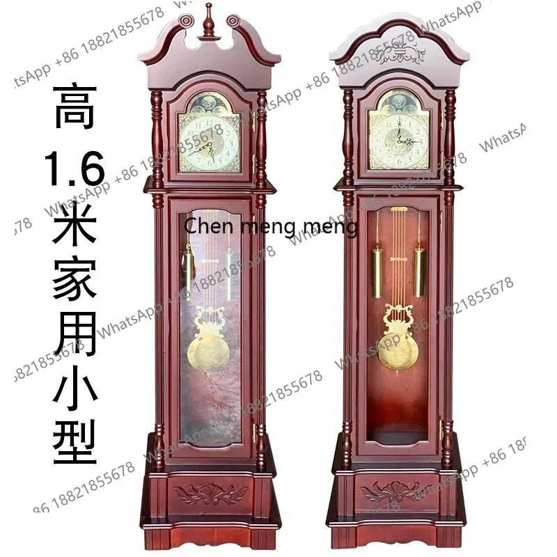 M02 Vertical mechanical movement seat clock European living room floor clock Solid wood Chinese clock