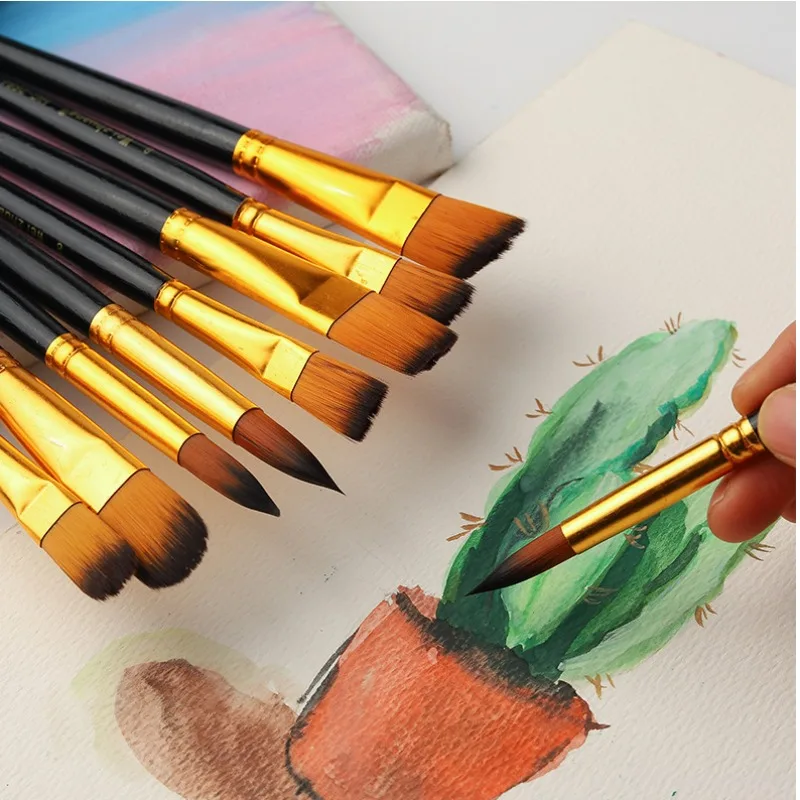 5pcs/Set Set Nylon Hair Children's Artists Painting Brush Art Special Multifunction Hook Line Short Pointed Pen