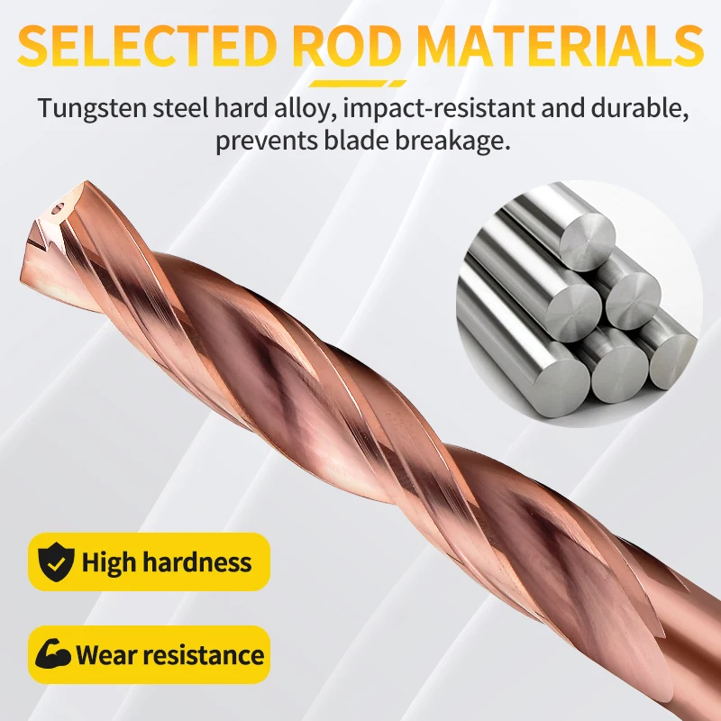 Broca de carburo 5D de 3-14mm, agujero interior a través del refrigerante para herramienta CNC eficiente de acero, broca de refrigerante interno de acero de tungsteno