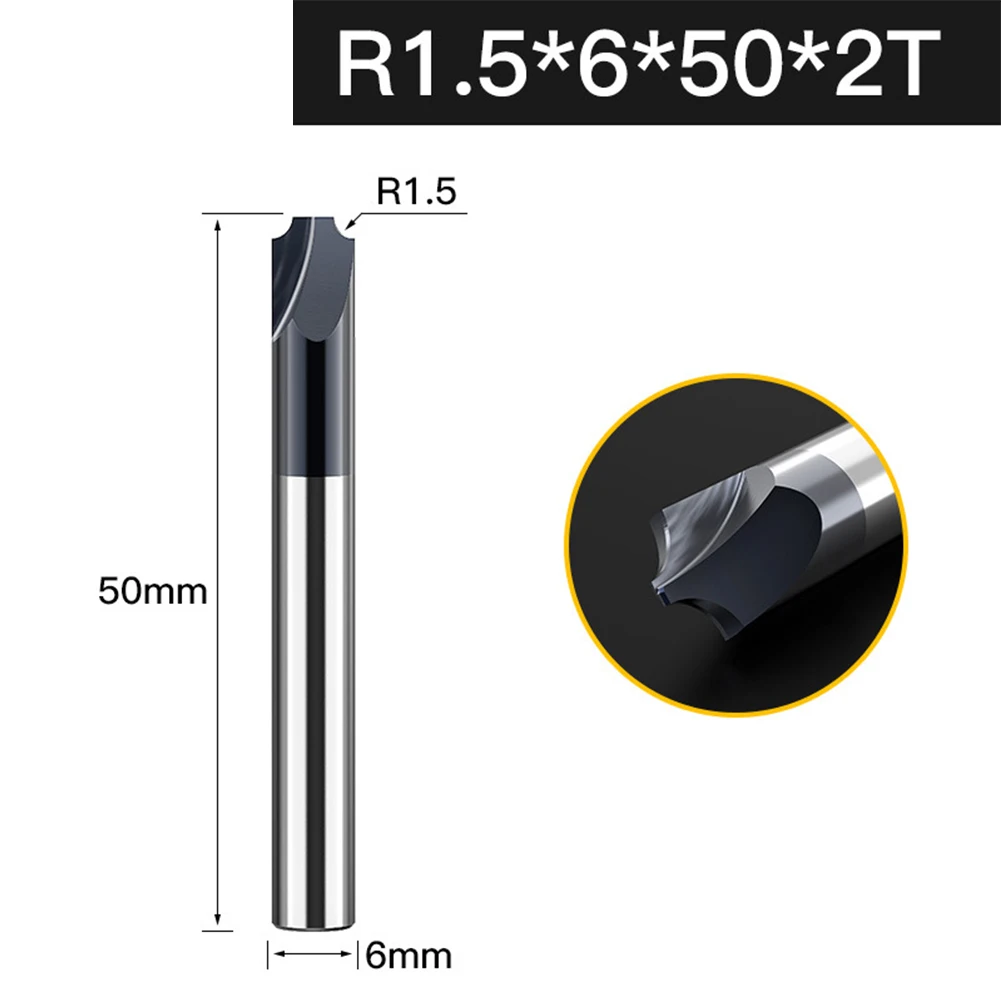 1Pc Hoek Afronding Einde Frees 2T Hoek Afronding Einde Frees Snijder R0.5-R6.0 Ticn Gecoat Carbide Router Bit Tool