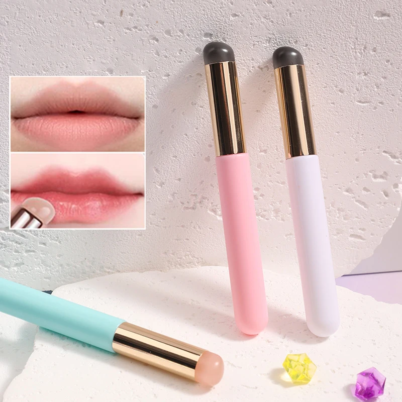 Silicone Lip Brush Angled Concealer Makeup Brush Tool Portable Round Head Like Fingertips Q Soft Lipstick Brush Concealer Brush