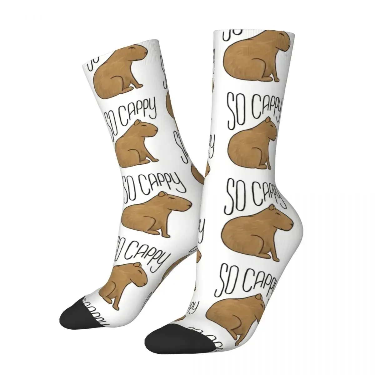 Hip Hop Vintage So Cappy Crazy Men's Socks Capybara Unisex Harajuku Seamless Printed Novelty Happy Crew Sock Boys Gift