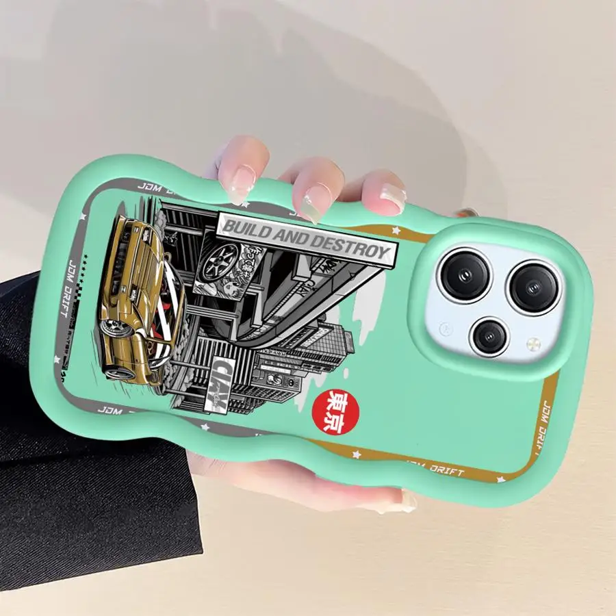 اليابانية JDM الانجراف سيارة الأحمر الشمس لينة غطاء الهاتف الحال بالنسبة Xiaomi Redmi ملاحظة 14 برو 10S 13 برو زائد 12 10 11 9 8 9S #5