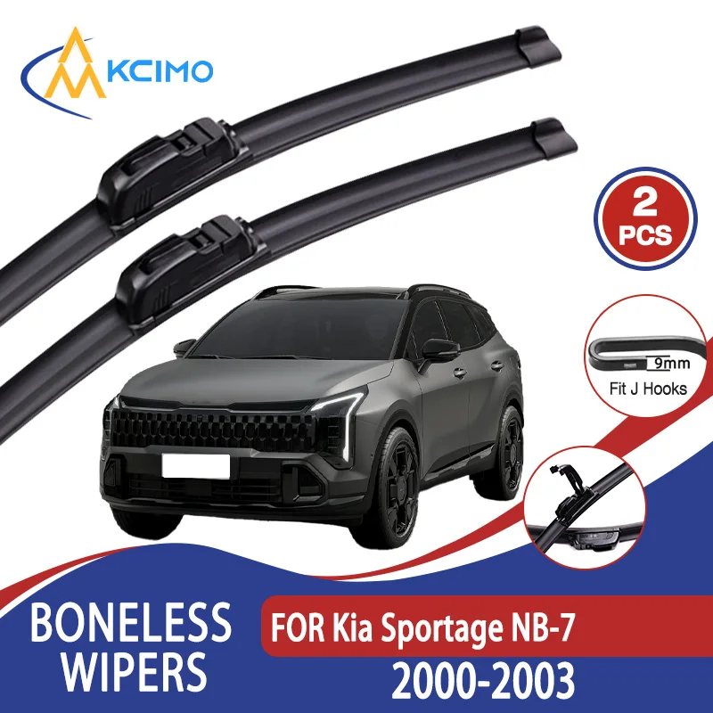 

For Kia Sportage NB-7 2000-2003 Car Wiper U-type Soft Rubber Boneless Wiper HD Quiet Durable Automotive Wiper 20"+19"