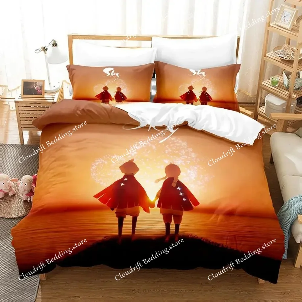 

Game Sky Children Of The Light Bedding Set Cartoon Anime Set Adult Kid Bedroom Duvetcover Sets 3D Print Kawaii Beds026