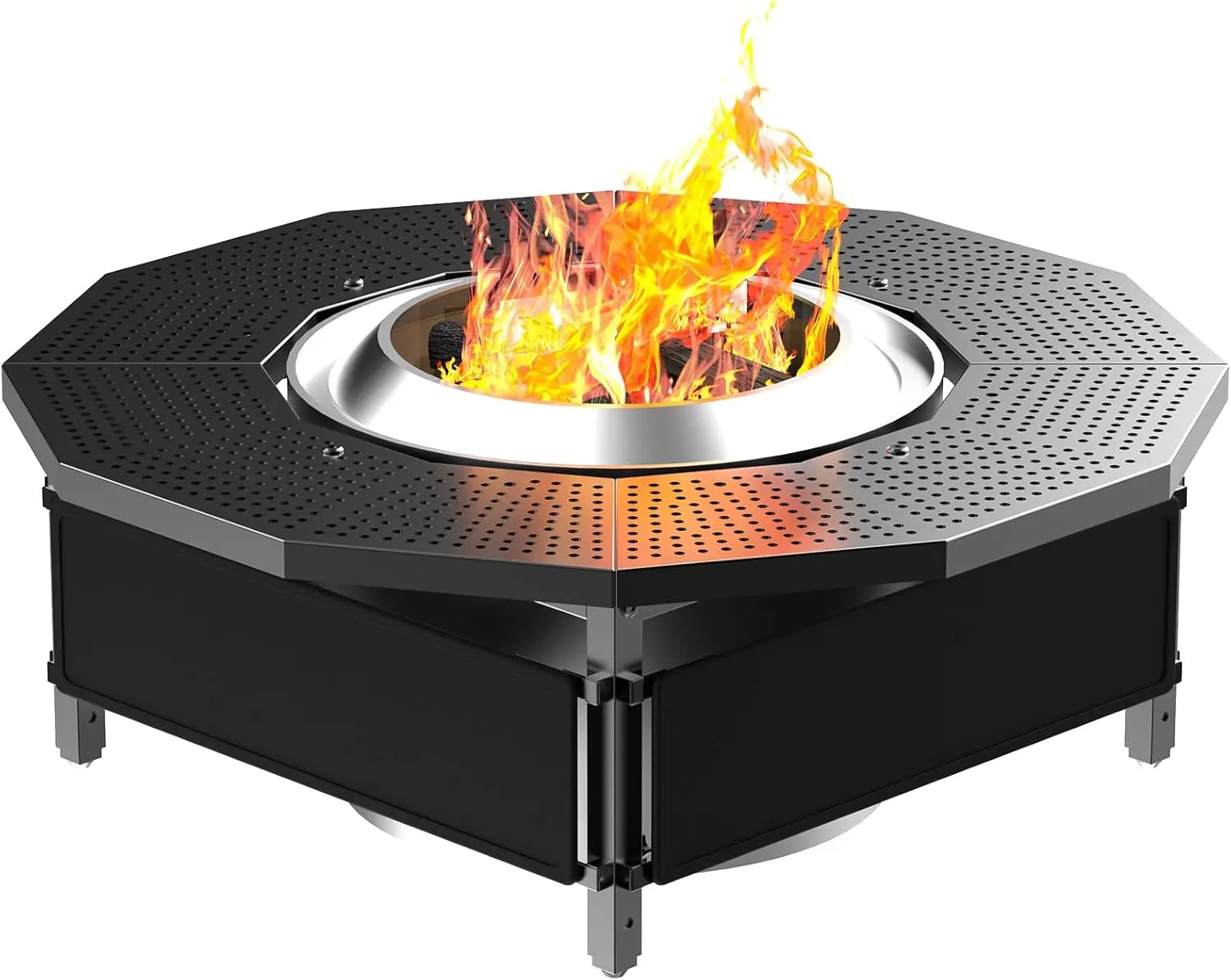 Outdoor Use, Thick Powder-Coated Steel, Various Colors, UV-Resistant Adjustable Height Fire Pit Tabletop