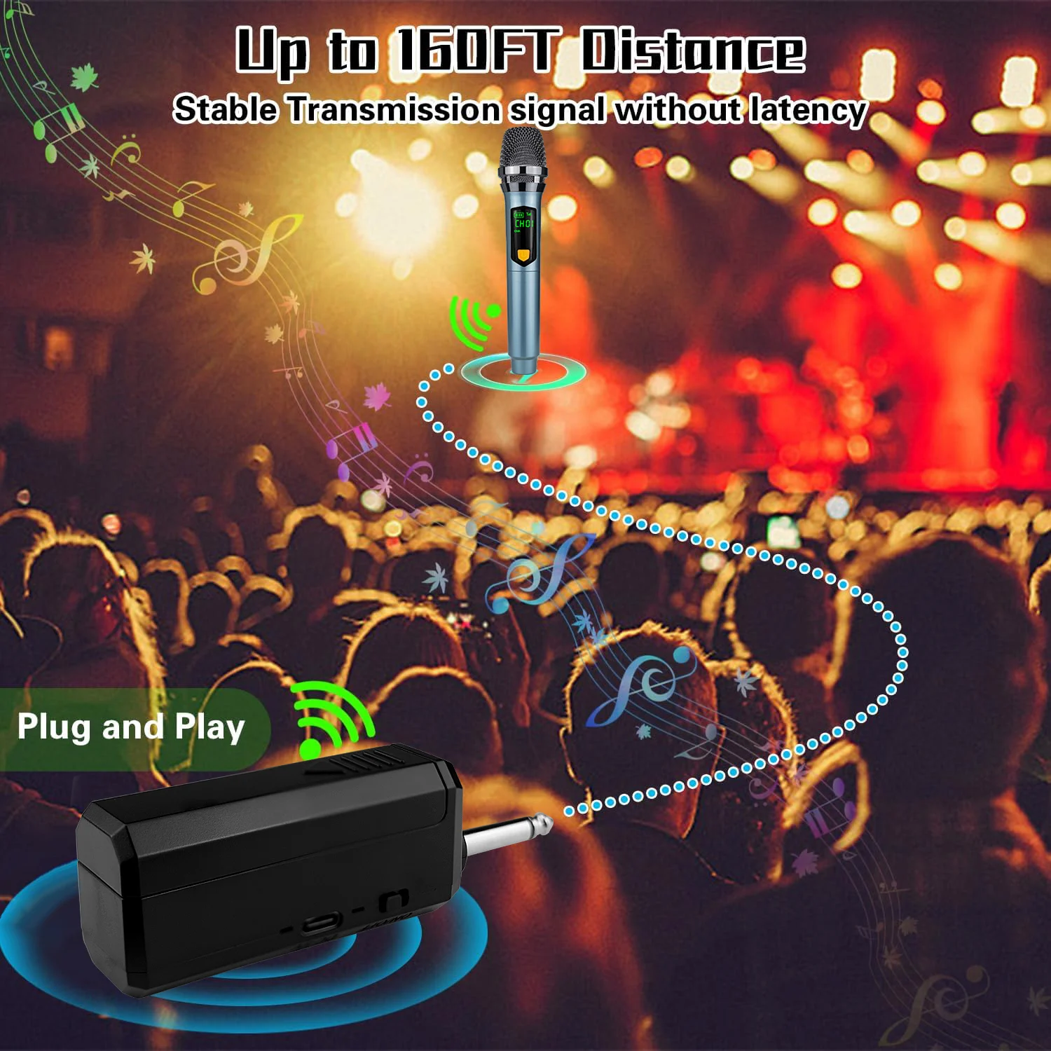 Rechargable Universal Wireless Plug And Play LED Dynamic Microphone Handheld Mic Micphone Professional Church Show Meeting Party