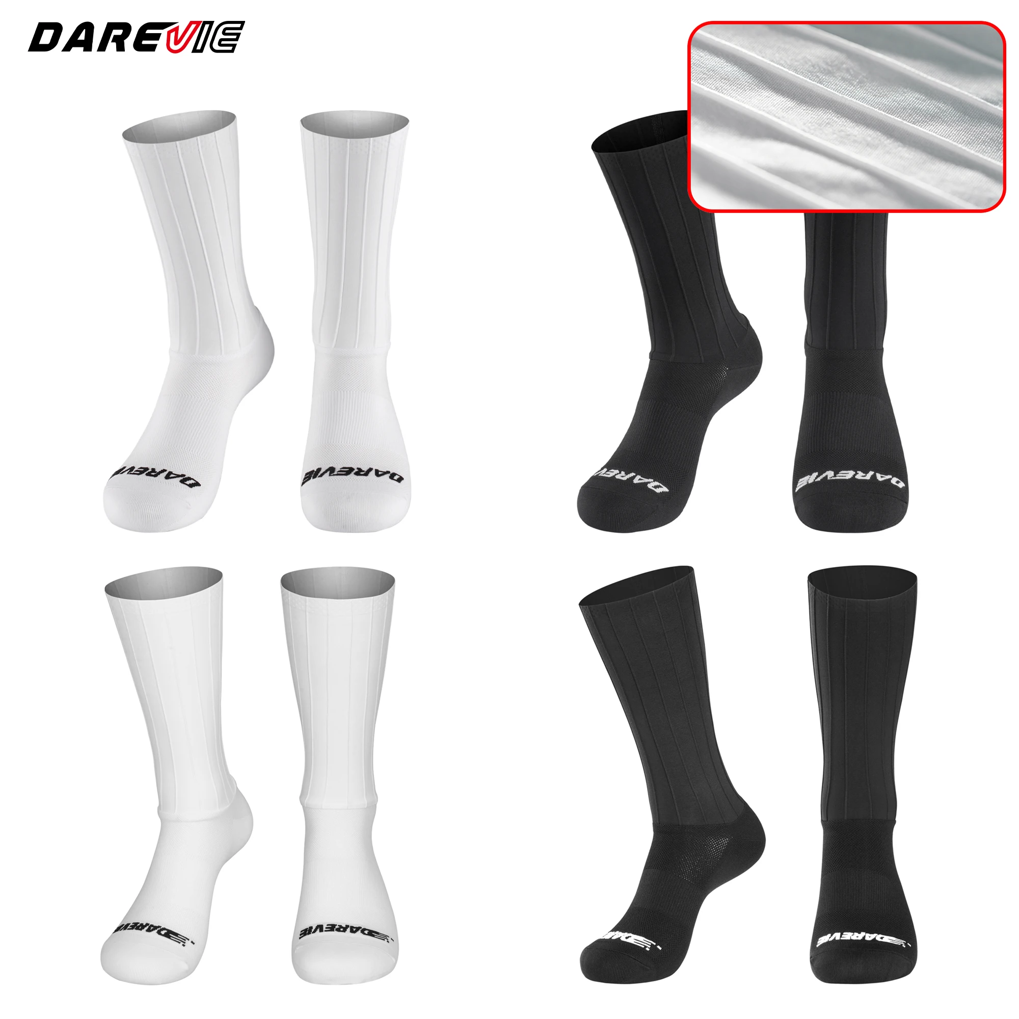 DAREVIE AERO 사이클링 맨 양말 프로 공기 역학 양말 탄성 미끄럼 방지 남성용 사이클링 양말 야외 스포츠 자전거 액세...
