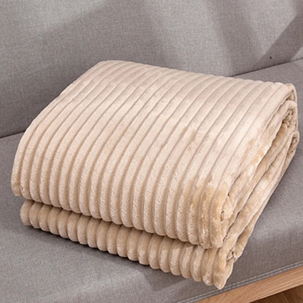 ABCL Flannel Fleece Throw Blanket for Sofa Soft Blanket Solid Color Bedspread Plush Cover for Bed Gift,F
