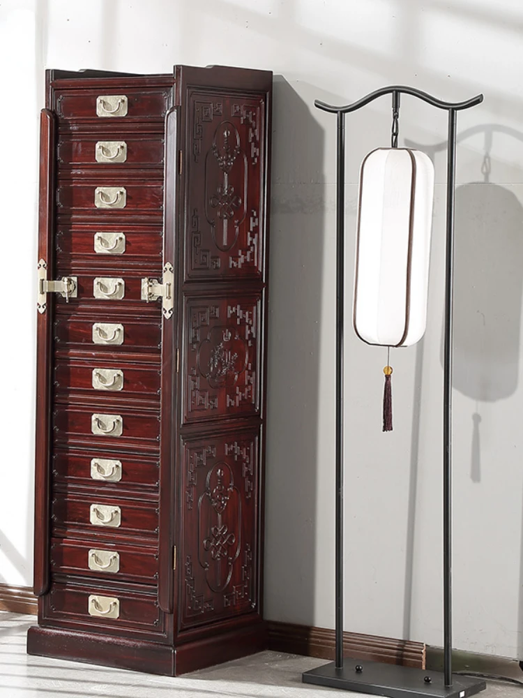 Twelve drawers of rosewood filing cabinet with lock drawer storage long cabinet