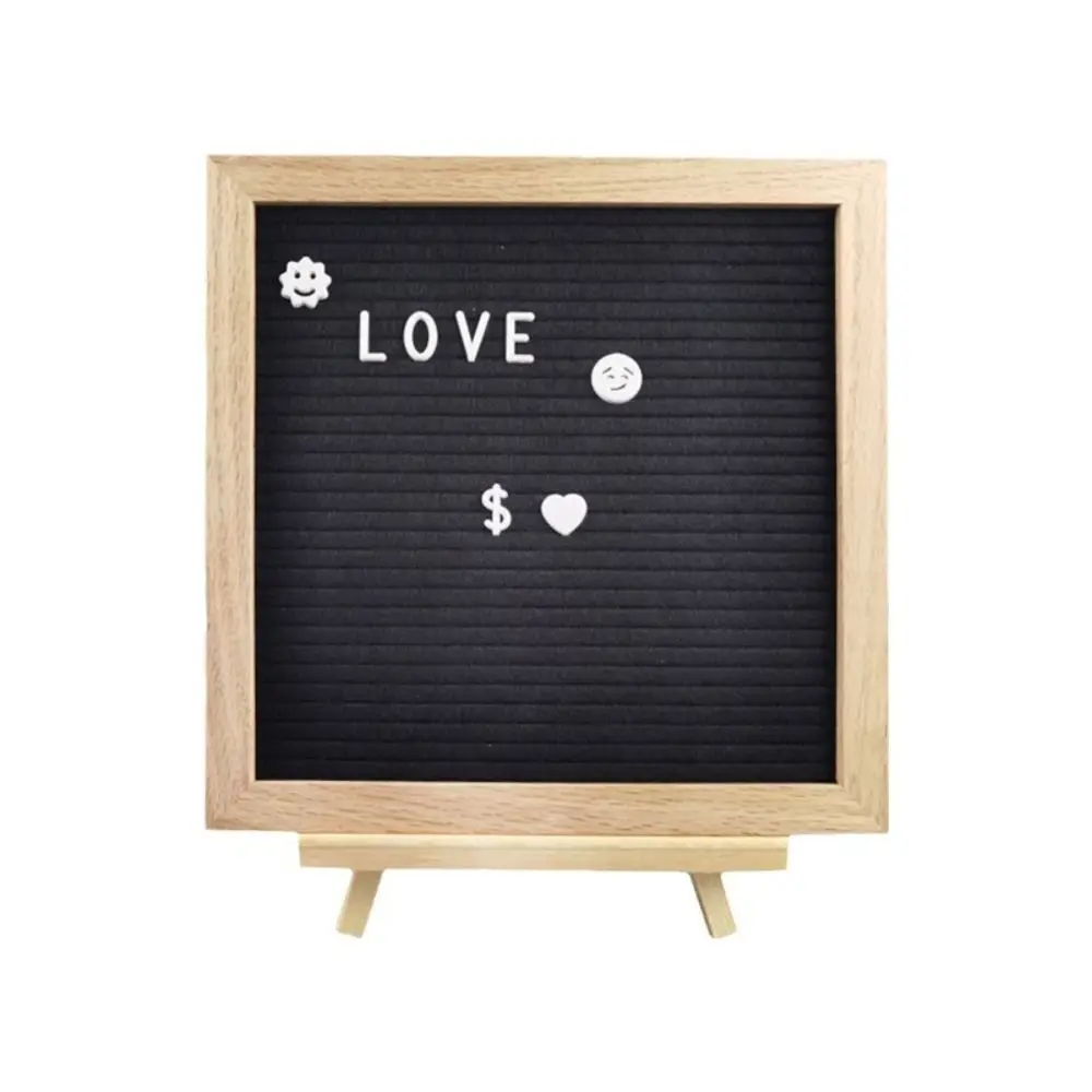 Simple Wooden Letter Message Board 10x10 Inch Home Decorations Felt Letter Board Changeable Symbols Blackboard Shop