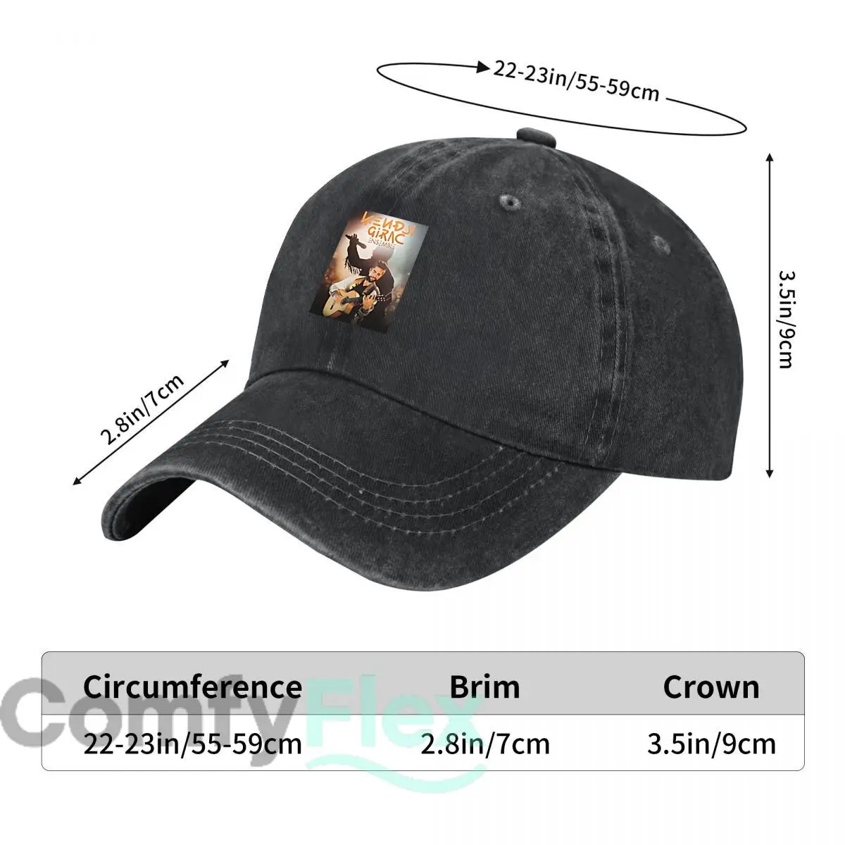 Kendji Girac Ensemble Dynamic Concert Poster Design Baseball Cap Men Women Distressed Washed Sun Cap Outdoor Workouts Hat