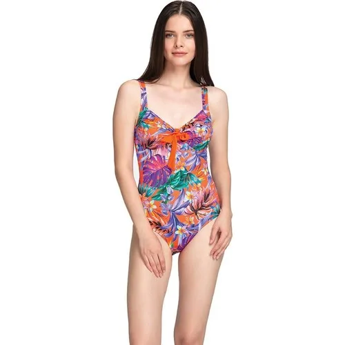 Traje de baño naranja con aros