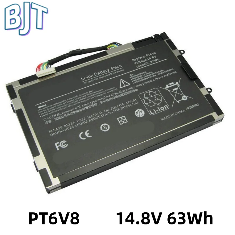 

New PT6V8 Laptop Battery For DELL Alienware M11x M14x R1 R2 R3 P18G 14.8V 63Wh 4257mAh T7YJR 8P6X6 08P6X6 Bateria Para Notebook