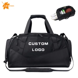 Custom Logo For Fitness Bag Large Capacity Travel Bag Independent Shoe Warehouse Single Shoulder boxing Luggage Bag Printed Name