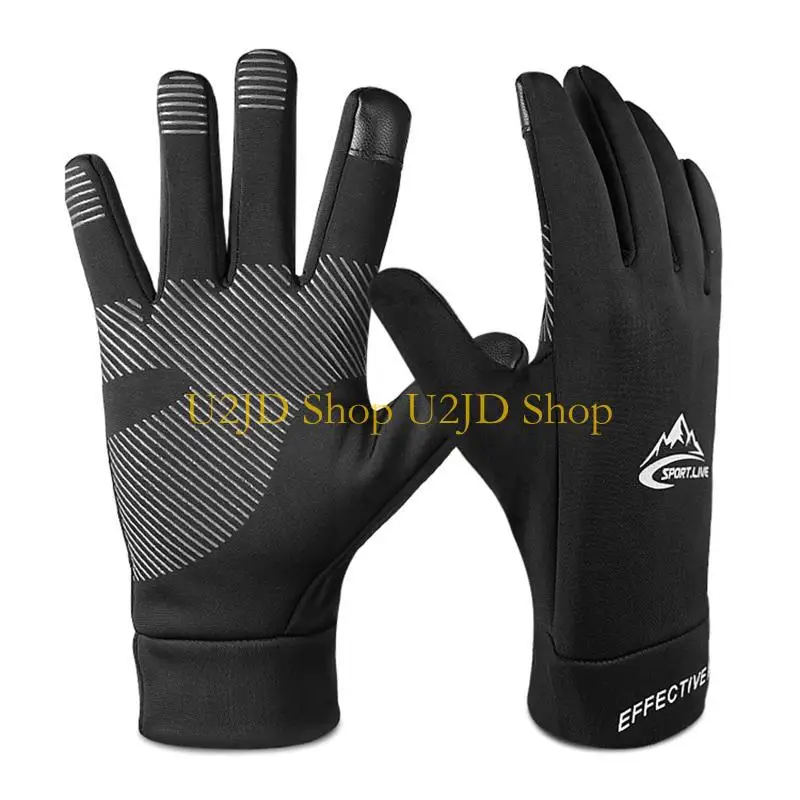 U2JD 1Pair Winter Outdoor Sports Running Glove Warm for Touch Screen Gym Fitness Full Finger Gloves