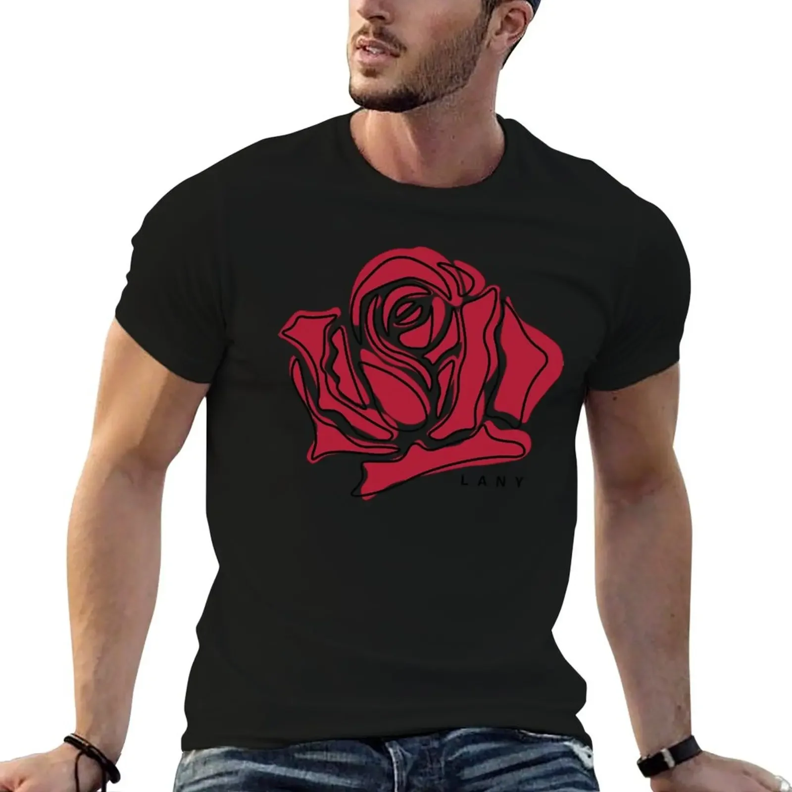 

red flower Relaxed Fit T-Shirt anime tshirt cute clothes plain black t shirts men