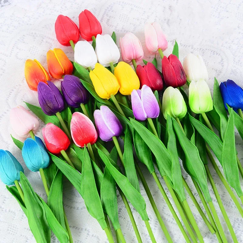 

10PCS Artificial Flowers Garden Tulips Real Flowers Tulip Bouquet Decor Flower Home Wedding Decorations Hydrangea
