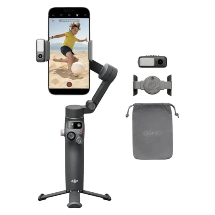 

DJI Osmo Mobile 7P Gimbal Stabilizer for iPhone Android Aluminum Body Black 3-Axis Stabilization Quick One-Tap Edit Built-in E