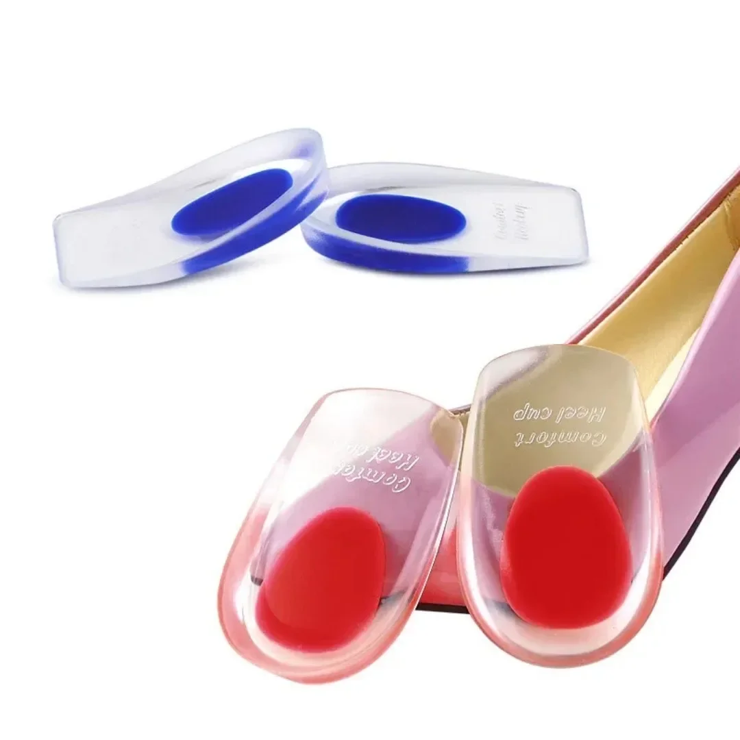 Silicone Heel Insoles Thickened U Shaped Non Slip Invisible Cushioning Sports Height Increasing Shoe Inserts Foot Care