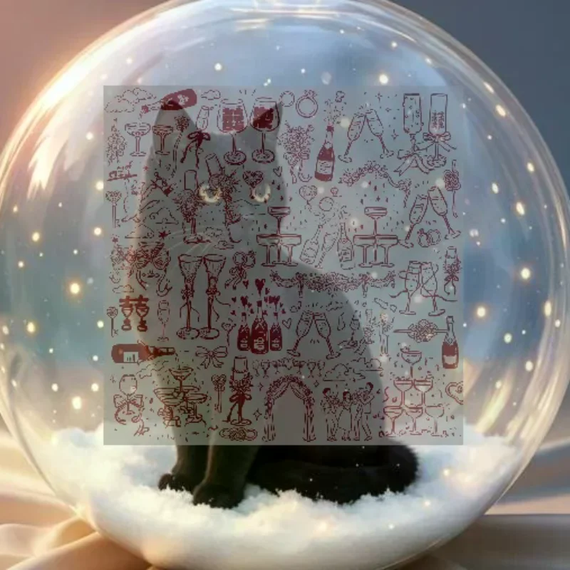 Clear Acrylic Christmas Ornament Cute Sleeping Cat Pattern Shiny Details Perfect For Christmas Tree Decor Cat Lovers Gifts