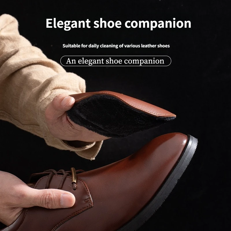 B 2026 New Leather Shoe Polishing Glove Reusable Shoe Shine Cloth Anti-scratch Cleaning Mitt for Leather Boots Shoes Care