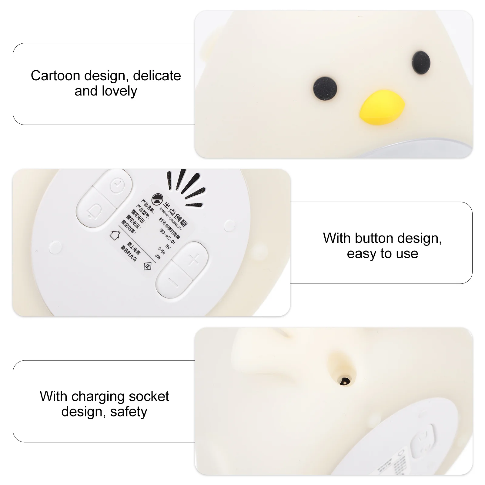 

1 set 1 Set Smart Night Light Alarm Clock Time Bird Mute Function Modern Design For Bedroom Living Room Kids Gift Bedside Lamp