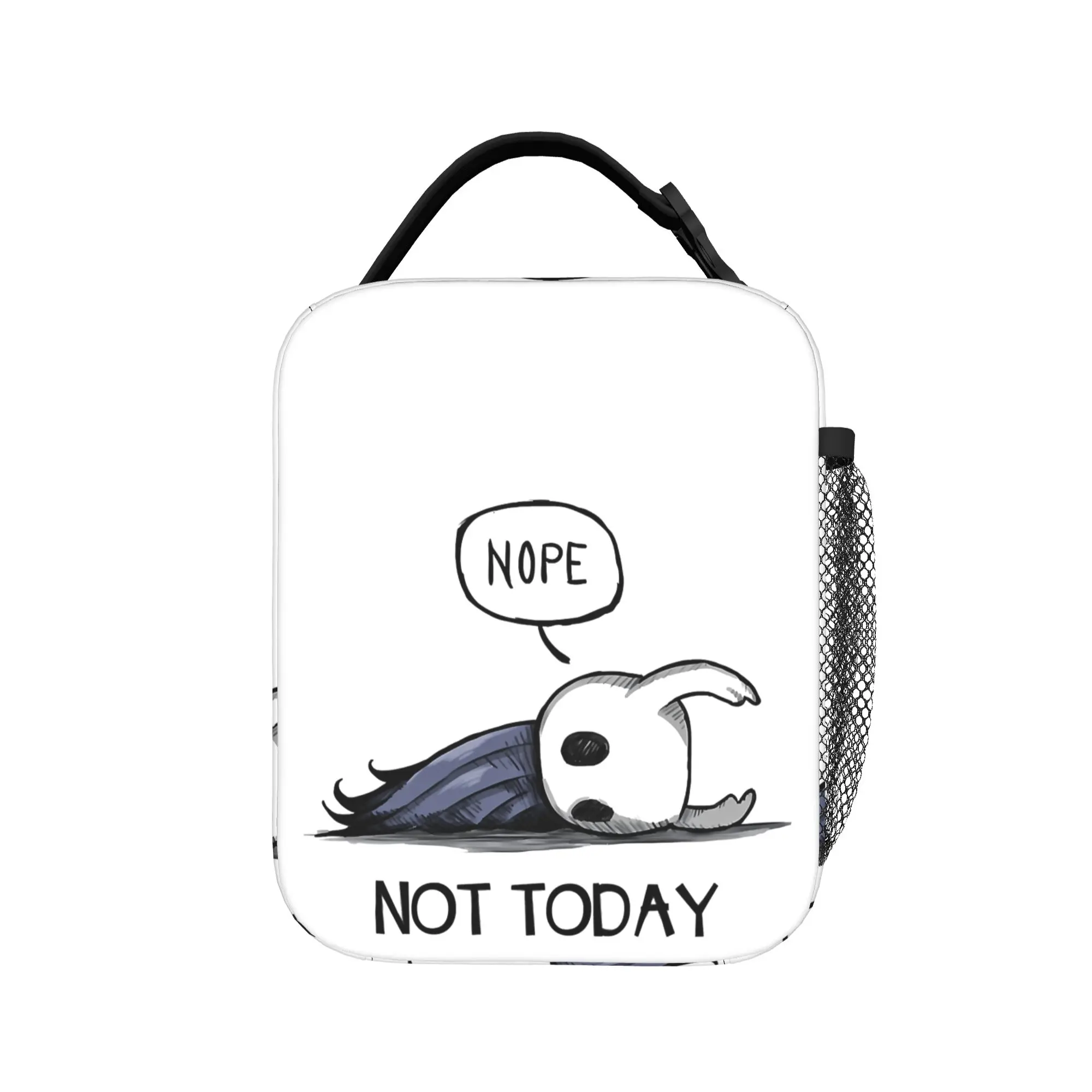 Hollow Knight Nope Not Today Thermal Insulated Lunch Bag for Work  Portable Food Bag Container Cooler Thermal Lunch Boxes