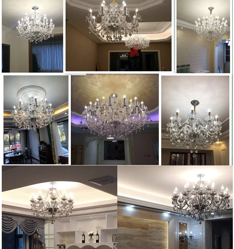 Modern Luxury LED Crystal Chandelier Ceiling Lustre de cristal Crystal ball Pendant Hanging Lamp Home Kitchen Lighting Fixtures