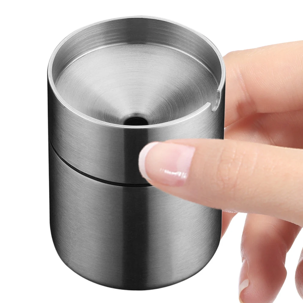 

Car Ashtray with Lid Metal Auto Ashtray Smokeless Mini Desktop Trash Can Smell Proof Cigarette Ash Holder for Outdoor Travel