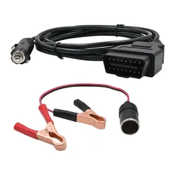 12V Car Cigarette Lighter Extension Cable Charger With Crocodile Clip Connecting Wire Socket Plug Emergency power combination