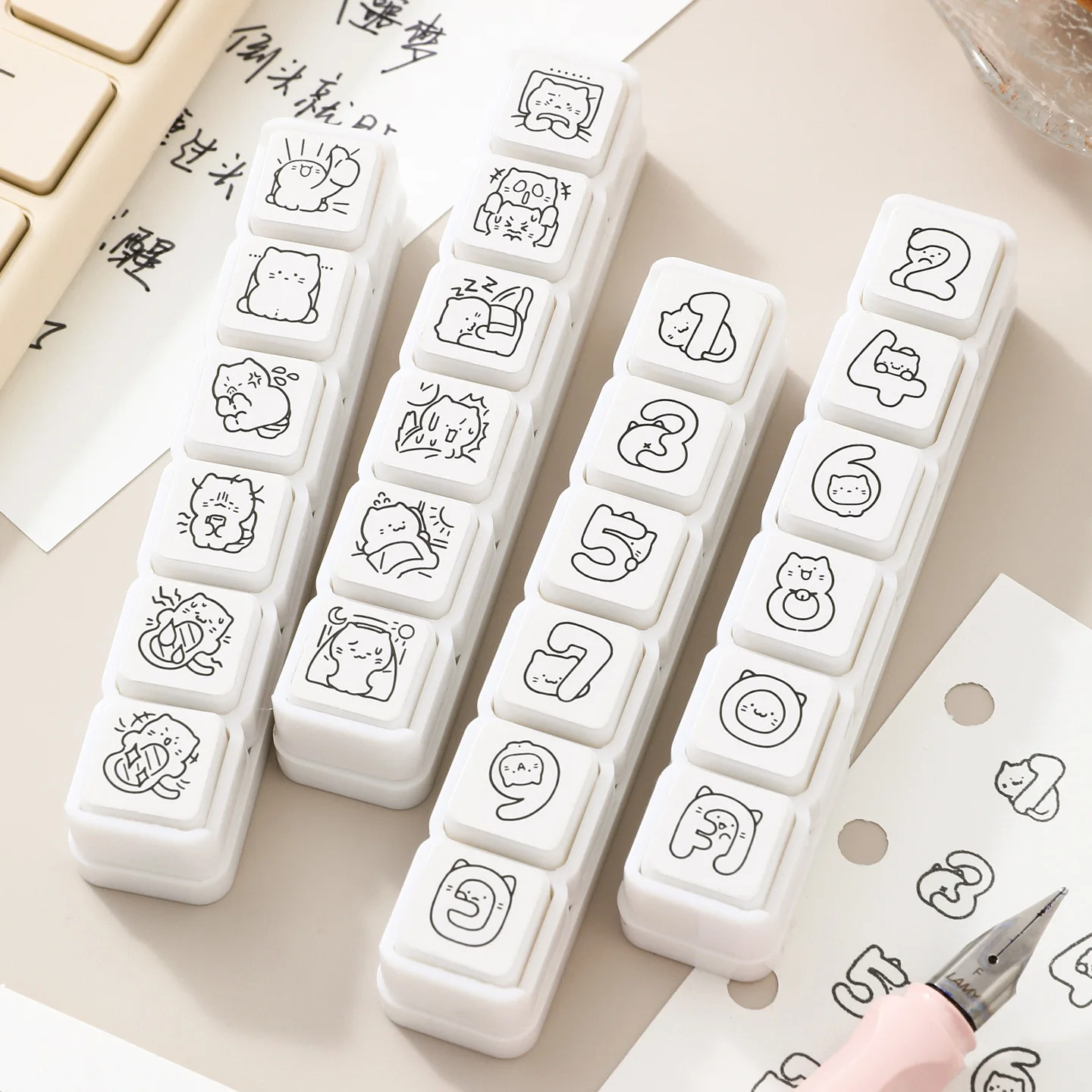 

Набор для творчества JIAMEI Six Joint Kitten Seal 3.0: креативные простые украшения, милые котята, DIY-скрапбук, эстетичные канцелярские принадлежности