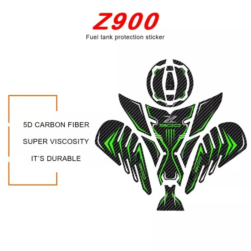 

Z900 Carbon Fiber Pattern Epoxy Resin Drip Process Motorcycle Fuel Tank Pad Sticker For KAWASAKI Z 900 Decal Accessories