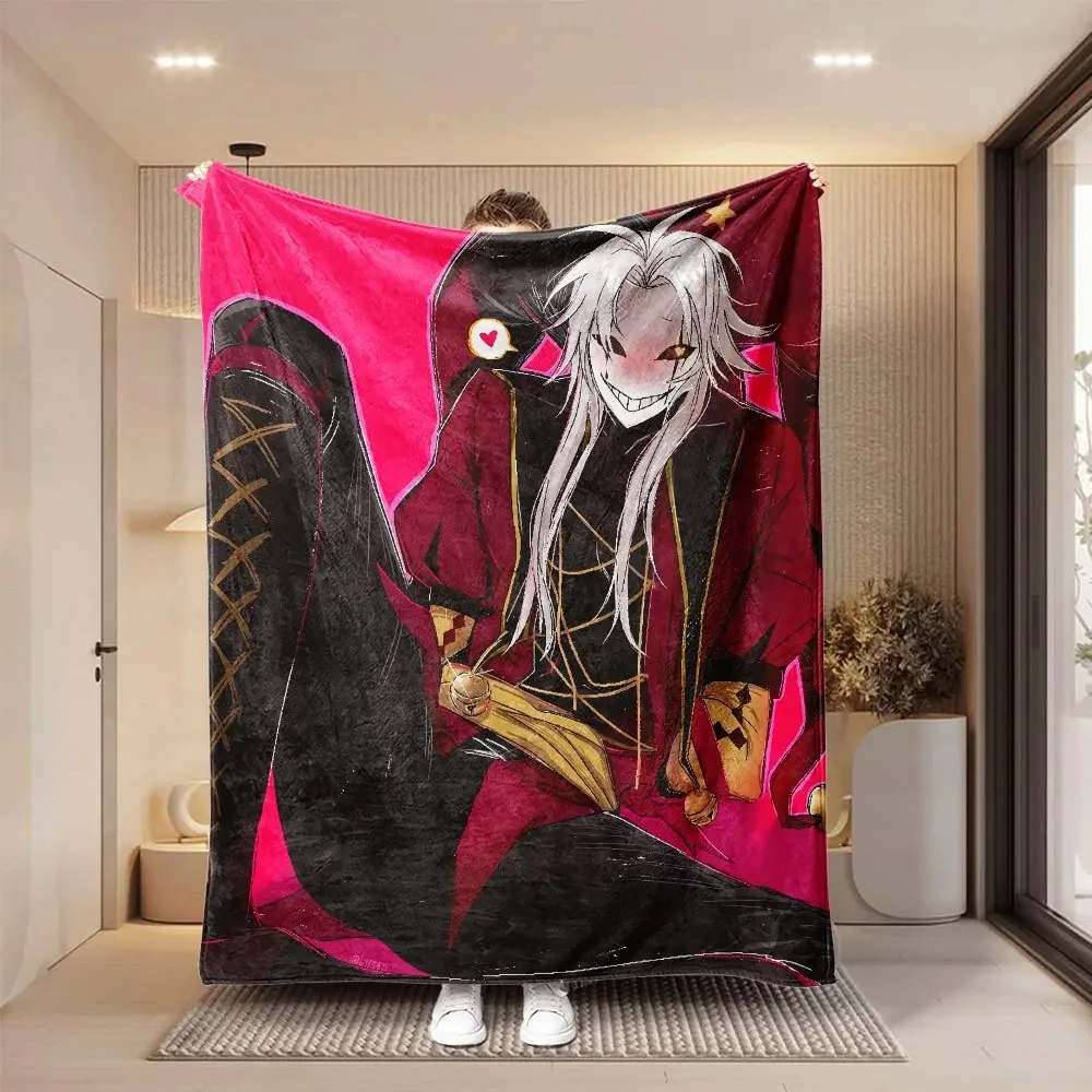 Dark Anime Clown Flannel Blanket — Soft Gothic-Style Throw for Sofa, Bed, and Home Decor; Ideal Naps and Exquisite Holiday Gifts