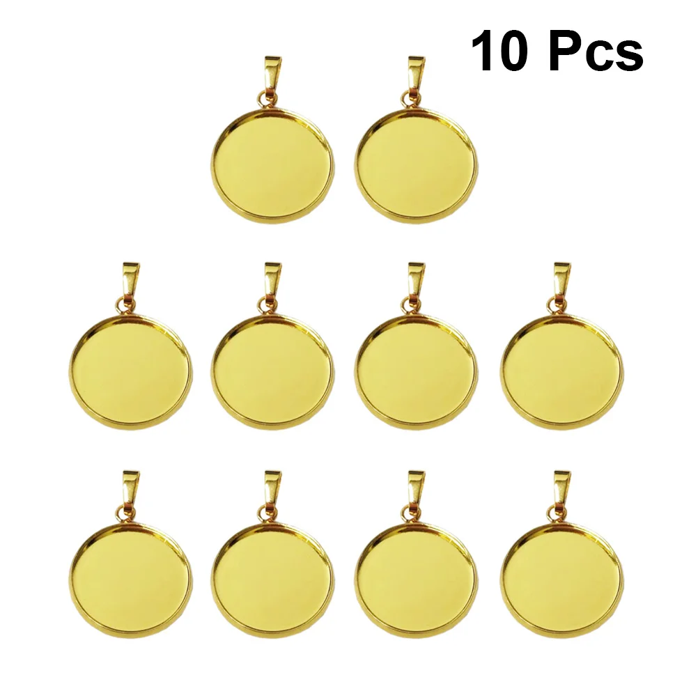 20Pcs Stainless Steel Round Pendant Bases DIY Jewelry Making Kit for Custom Cameo Pendants Handmade Accessories 10Mm