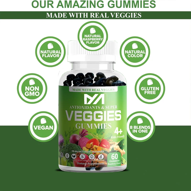 Using genuine super vegetable flavorful gummie supplements, 30 types of vegetables, herbs, fruits, and vegetable vitamins