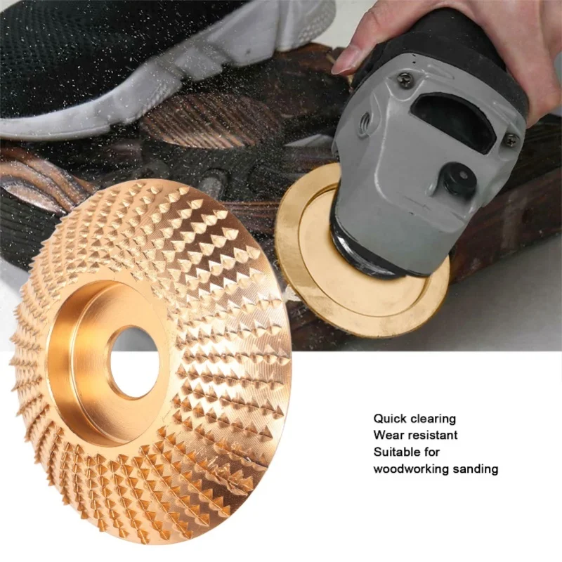 Grinding Wheel High Carbon Steel Saw Disc Quick Clearing Wear Resistant Curved Gold Woodworking Grinder Disc