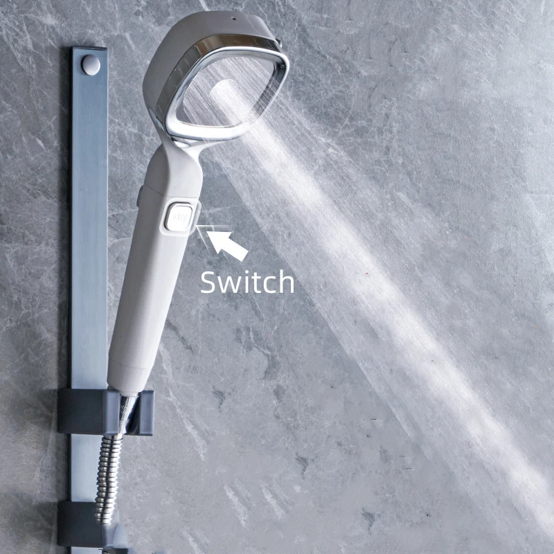 4 Modes High Pressure Shower Head With Switch On Off Button Sprayer Water Saving Adjustable Shower Nozzle Filter For Bathroom