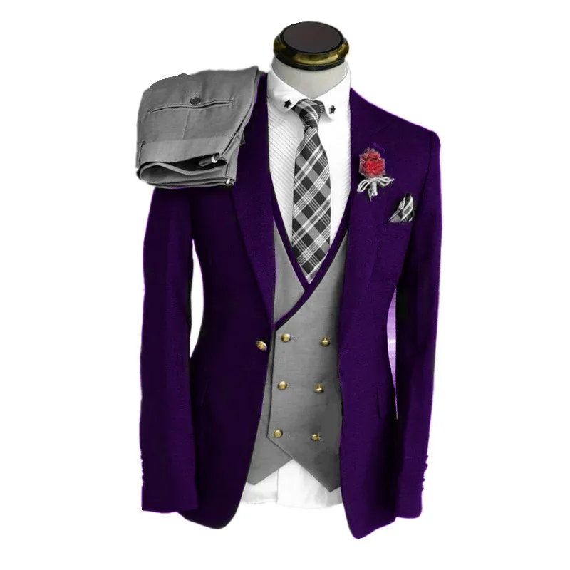 

Customized Men's Suit Notch Lapel Groom Tuxedos Jacket Blazers Halloween Costume Elegant For Luxury Man Suit's For Wedding 5112