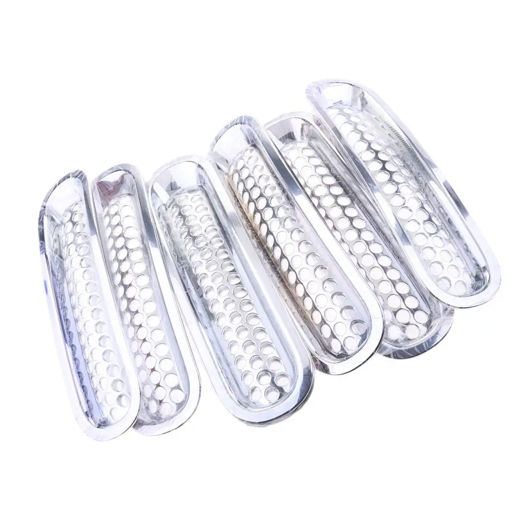 7 Pieces Chrome Car Front Grille Cover Insert Mesh Grill for