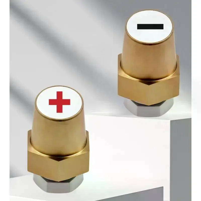 2Pcs Battery Post Charger Screw Accessories Brass Hexagonal Terminal Connectors For Car Battery Positive & Negative Pole