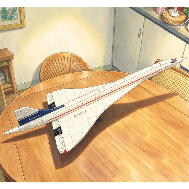 hot 2083PCS Concorde Supersonic Airplane Building Blocks, 1.05M Extra‑Large Aircraft Model, Christmas Gift For Adult Collectors