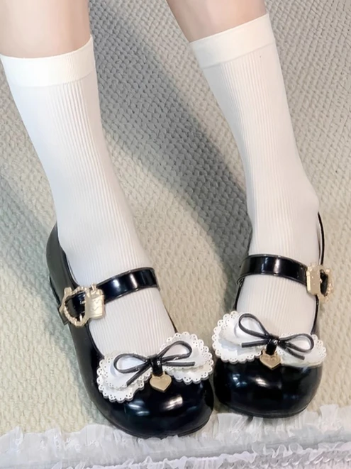 أحذية نسائية Bowknot لوليتا أحذية لطيف دمية يشعر كعب منخفض حذا فردي للسيدات 2025 جديد لطيف فتاة Kawaii حذاء مسطح ربيع الخريف #5