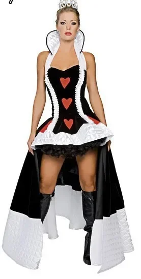Sexy reine de coeur Costume femmes adulte fantaisie fête Cosplay fantaisie Sexy Costume Disfraz Adulto Halloween carnaval habiller