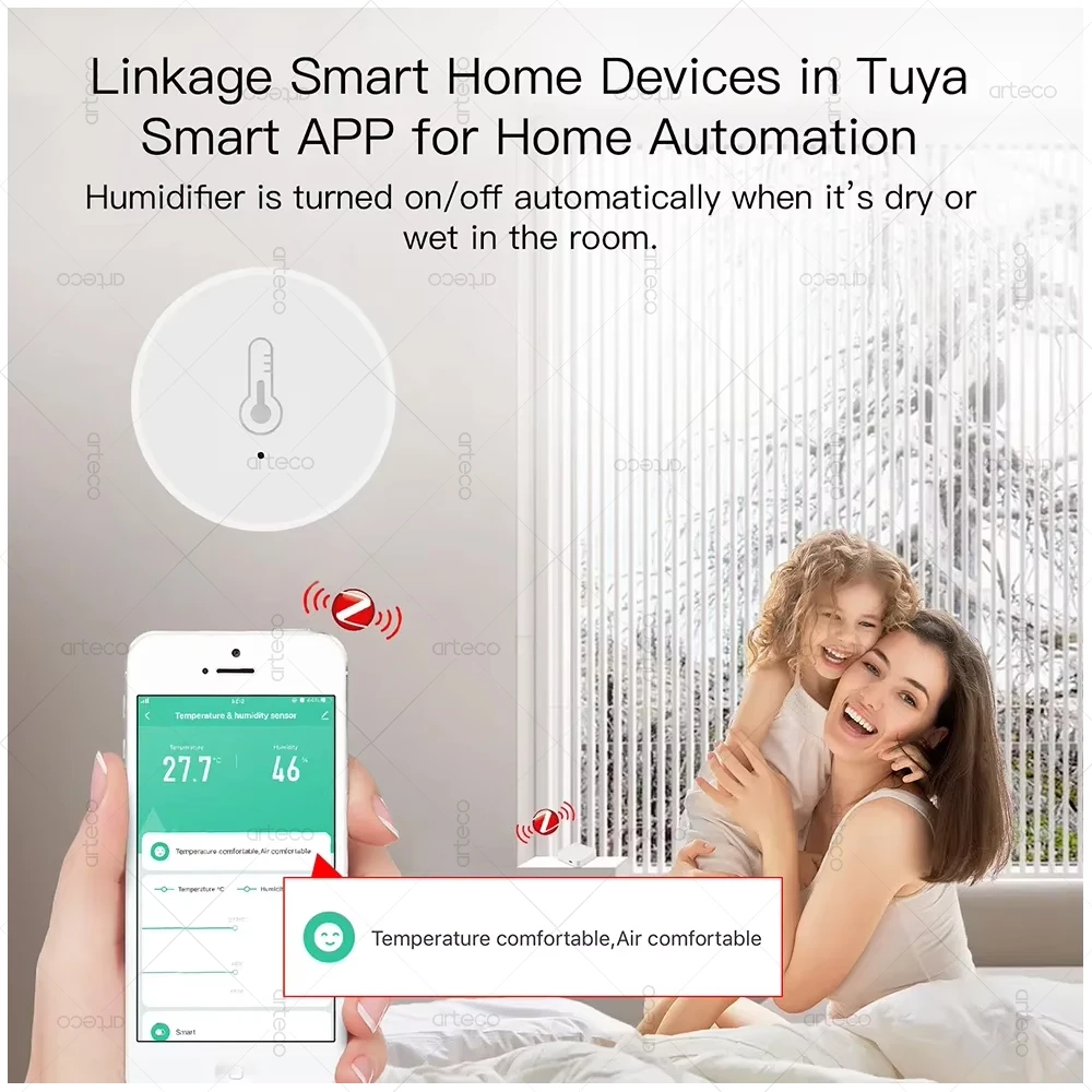 Tuya Smart Zigbee Sensore di temperatura e umidità Controllo app Termometro interno Monitor Domotica Funziona con Amazon Alexa